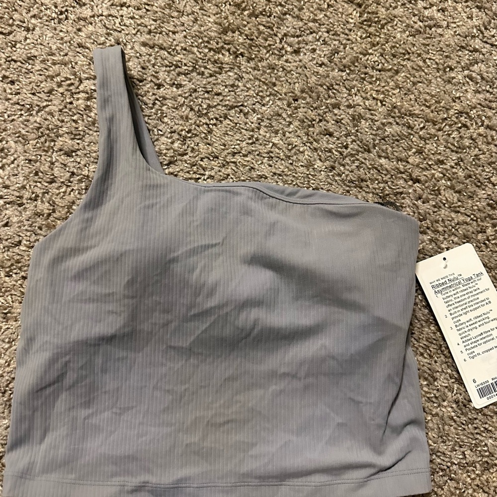 lululmeon ribbed Nulu asymmetrrical yoga tank